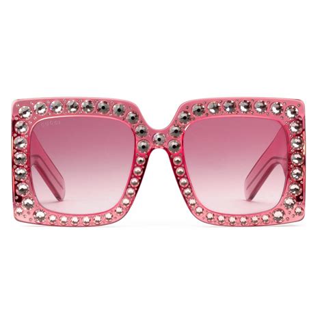 pink studded gucci glasses|pink oversized Gucci sunglasses.